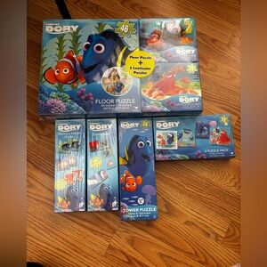 Bundle of Finding Dory Puzzle Set for Kids - Blue and Orange